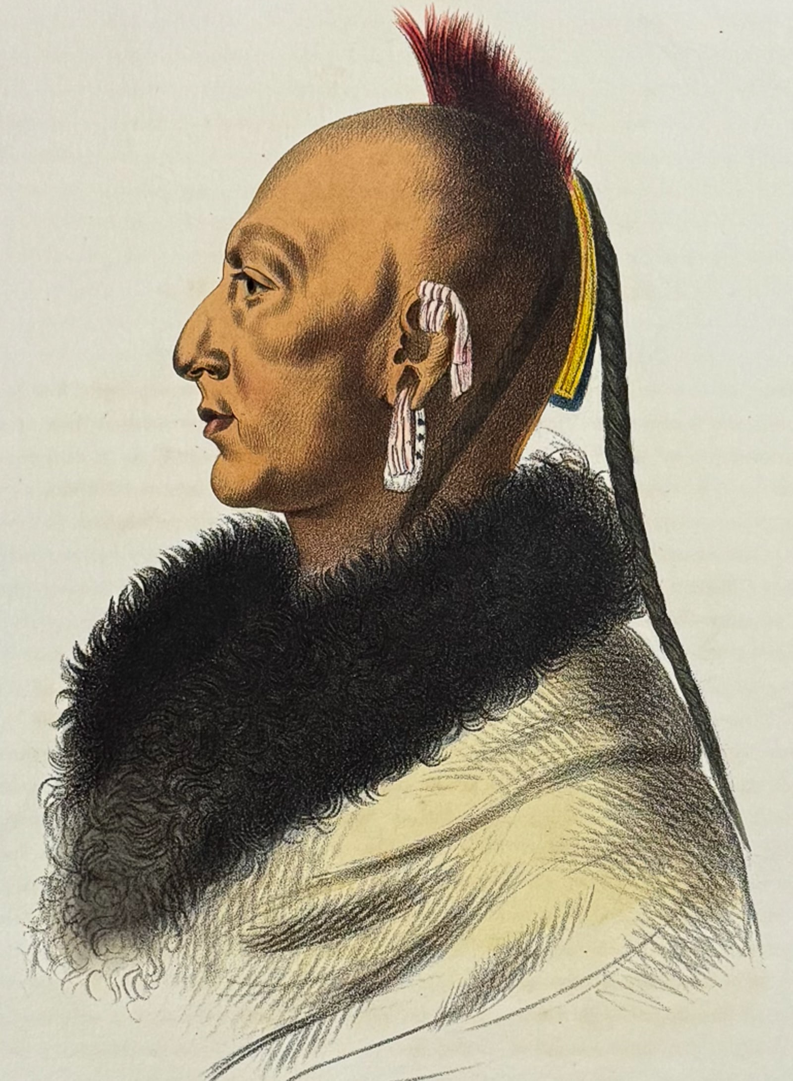 McKenney & Hall, Folio - Le Soldat du Chene, An Osage Chief (1 of 2)