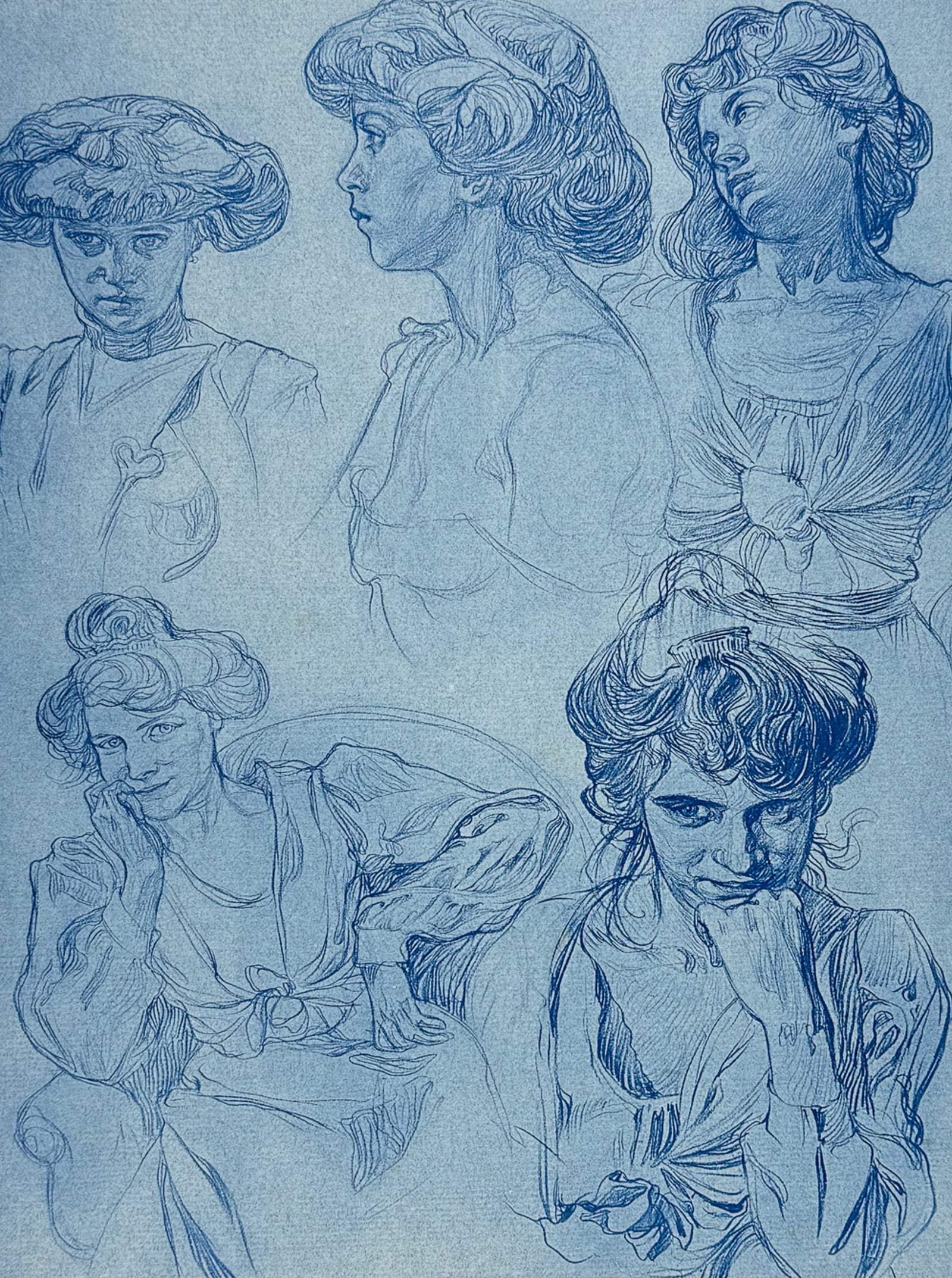 Mucha, Folio - Illustrations of Women. 22: This stunning and rare lithograph is from Alphonse Mucha's Documents d?coratifs. The work was published in Paris by Librairie Centrale des Beaux-Arts in 1902 and edited by Emile Levy. The work was an