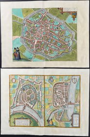 Braun & Hogenberg, pub. 1575 - 4 Engravings of European Town Views