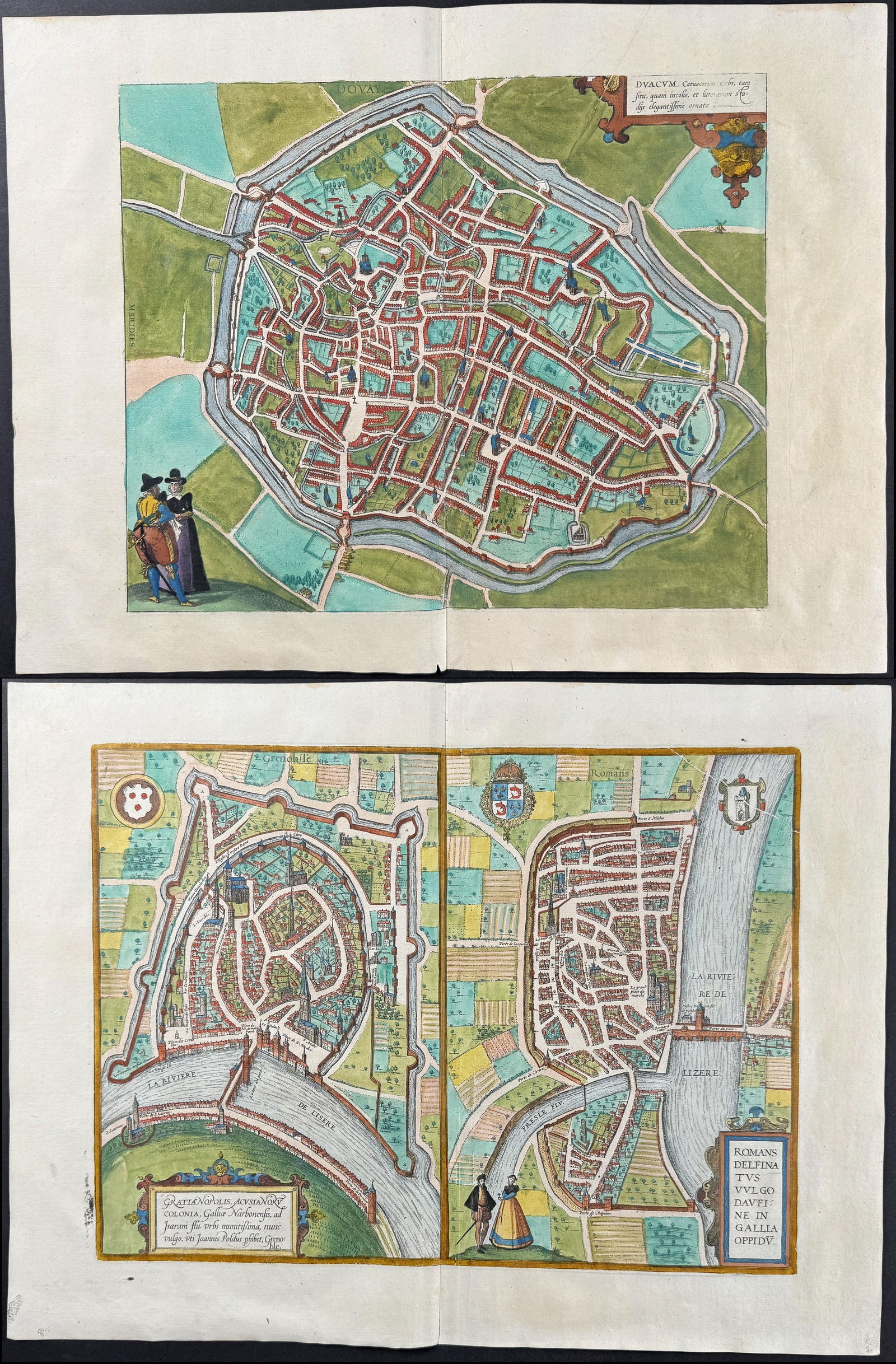 Braun & Hogenberg, pub. 1575 - 4 Engravings of European Town Views