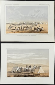 Pacific Railroad Survey - 5 Lithographs of Native Americans & American Scenes