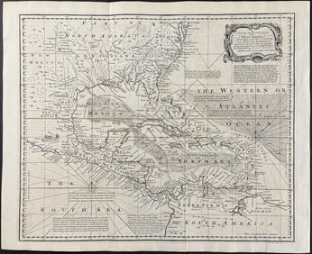 Harris - A New & Accurate Chart of the West Indies with the Adjacent Coasts of North and South