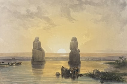 David Roberts - Statues of Memnon at Thebes, During the Inundation