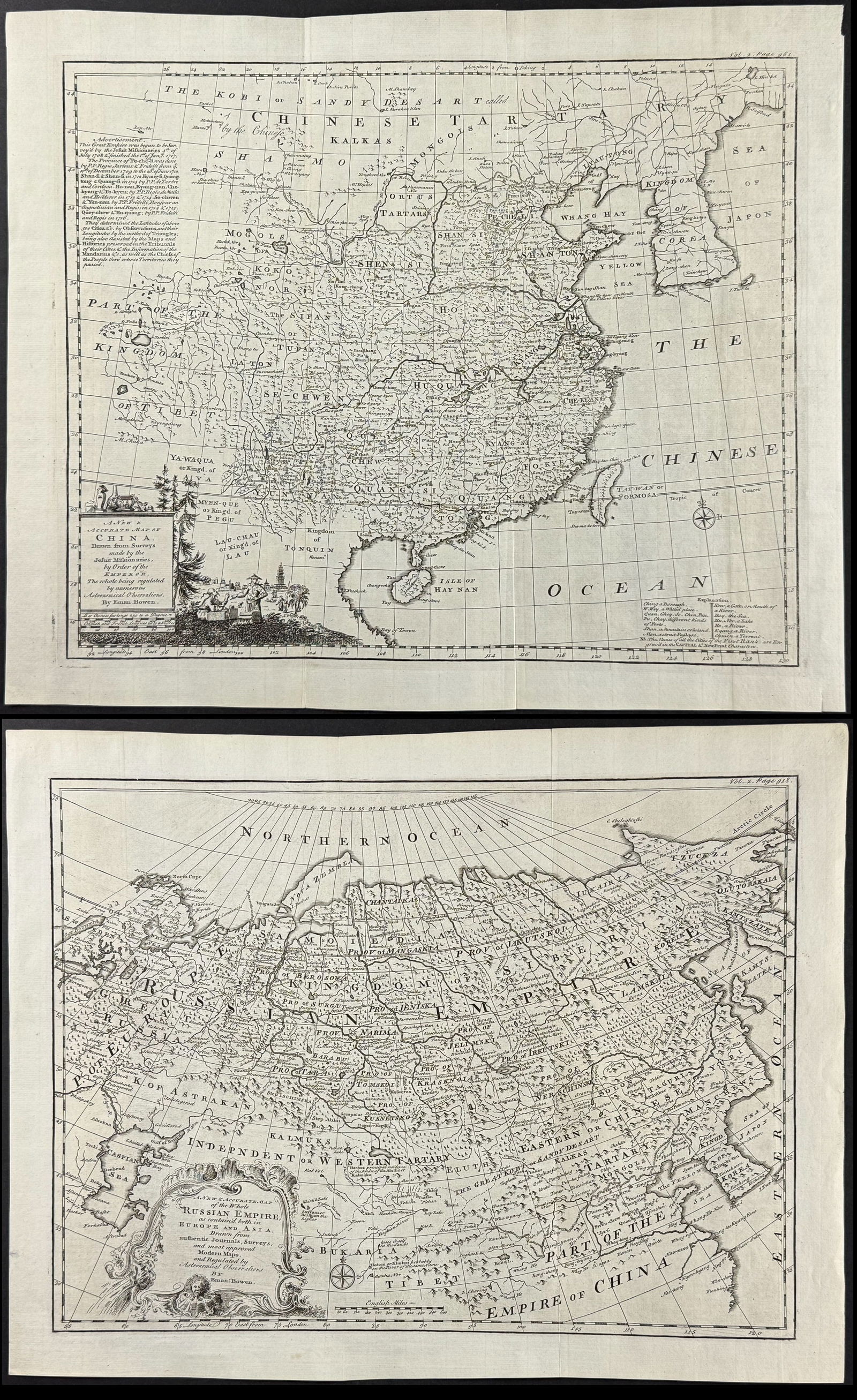 Harris - Pair of Maps of China & Russia (1 of 3)