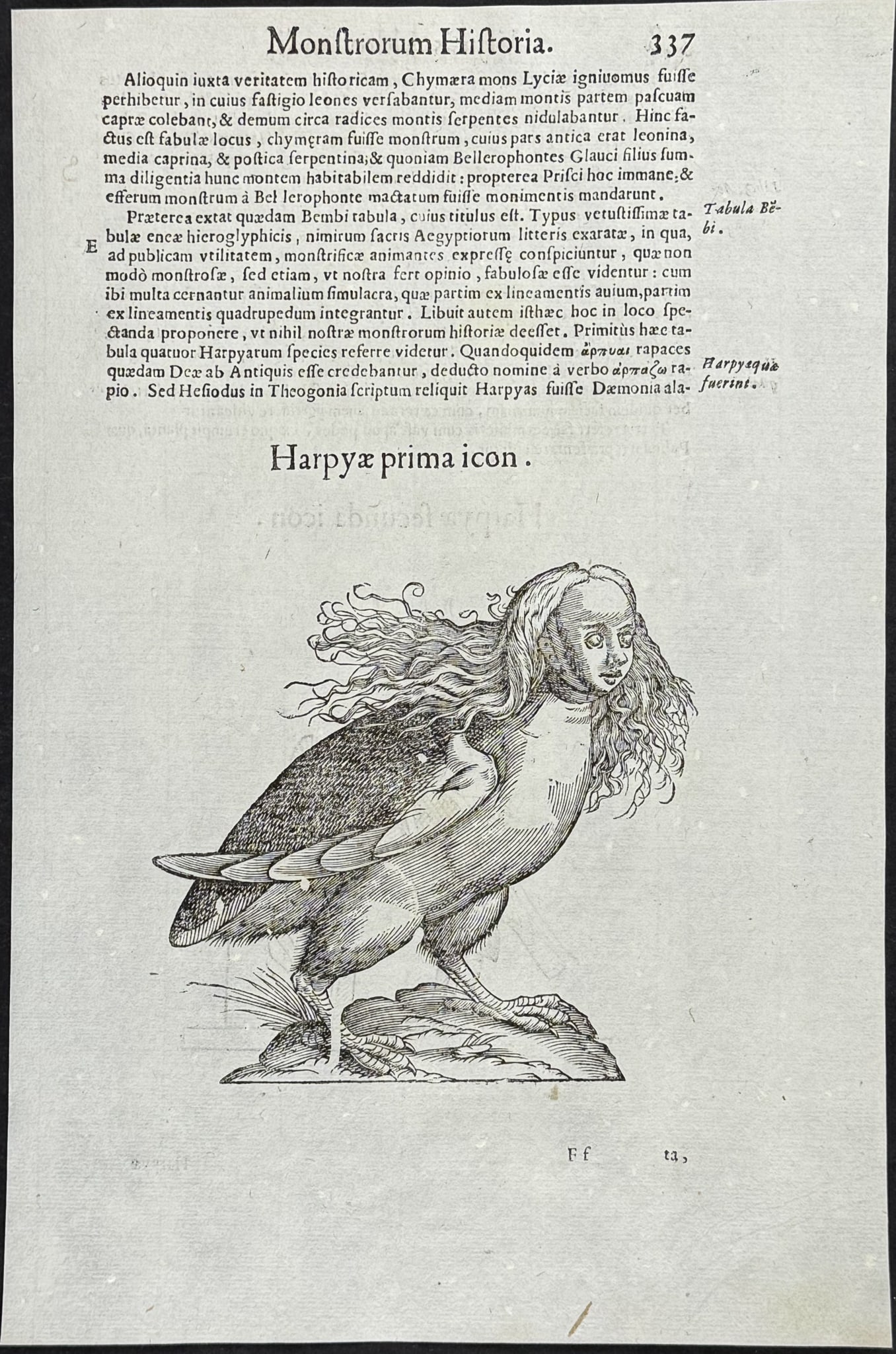 Aldrovandi - Bird with Woman's Head / Verso: Bird Man Figure (1 of 2)