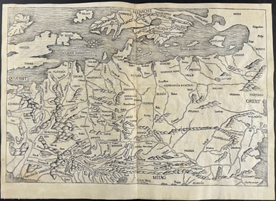 Schedel, pub. 1493 - First Modern Map of Northern & Central Europe (Germania Magna)