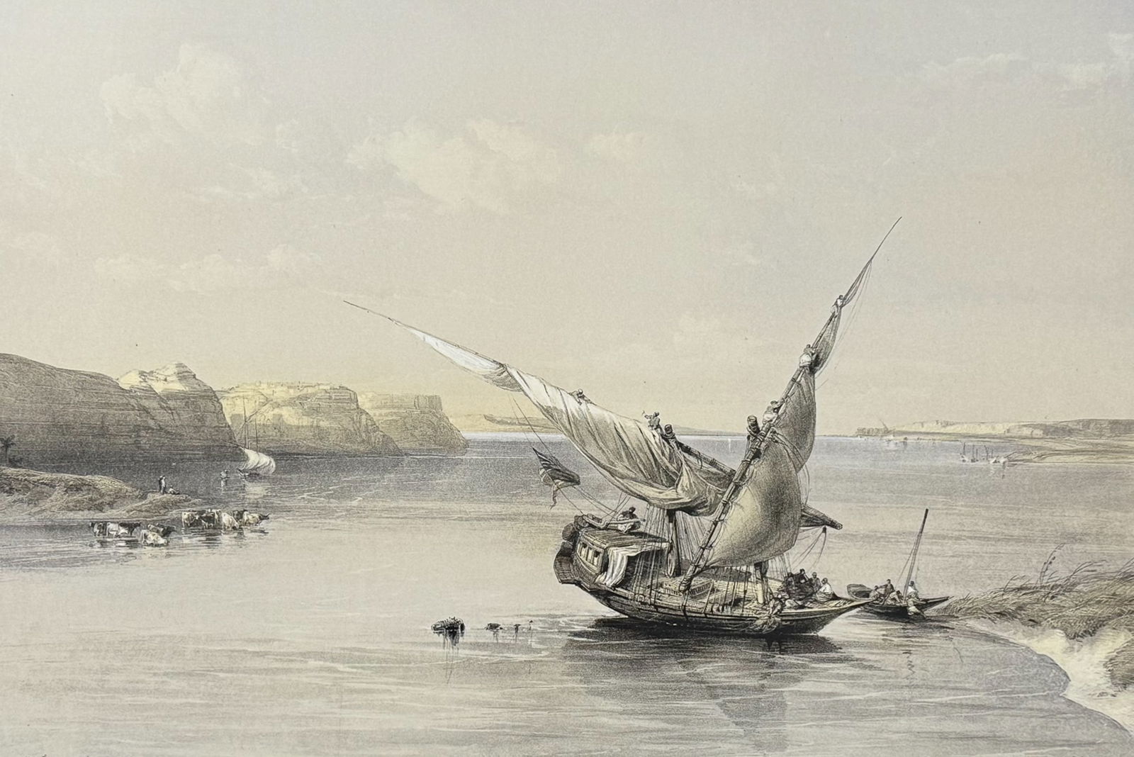 David Roberts - Approach to the Fortress of Ibrim, Nubia (1 of 2)