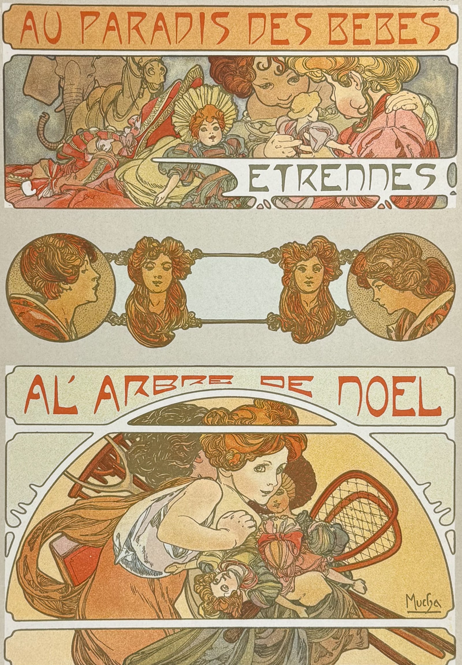 Mucha, Folio - Illustrations of Children & Women. 56: This stunning and rare lithograph is from Alphonse Mucha's Documents d?coratifs. The work was published in Paris by Librairie Centrale des Beaux-Arts in 1902 and edited by Emile Levy. The work was an