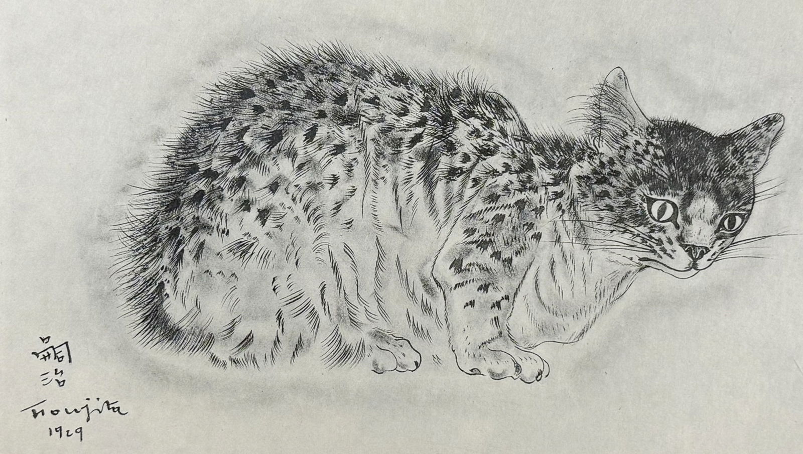 Foujita, Rare: Domestic Cat Illustration: Sappho (1 of 2)