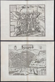Braun & Hogenberg, pub. 1575 - 4 Engravings of Views of France