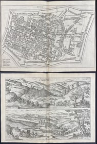 Braun & Hogenberg, pub. 1575 - 3 Engravings of Views of Italy