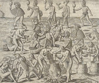 De Bry - Brazil - How they make their drink, which they drink until they are drunk, and how they