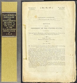 Van Buren & Wilkes - 630 Pages of Bound Text on Delay of 1838 US Exploring Expedition