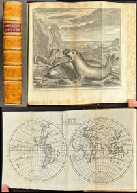 Sherlvocke's A Voyage Round the World By the Way of the Great South Sea - Volume with 3 Engravings