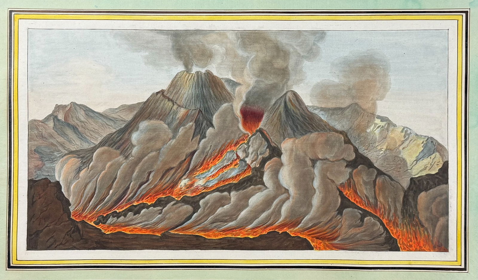 Hamilton & Fabris - Interior View of the Crater of Mount Vesuvius from an original drawing taken on (1 of 2)
