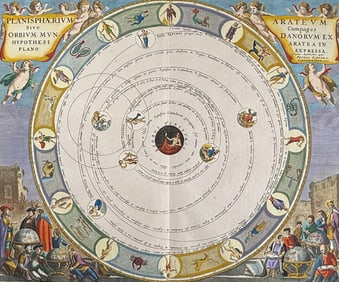 Cellarius - Aratus' Model of the Universe [Planisphaerium Arateum sive Compages Orbium Mundanorum..]