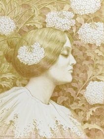 Maitres Affiches by Berthon - Woman Amongst Flowers