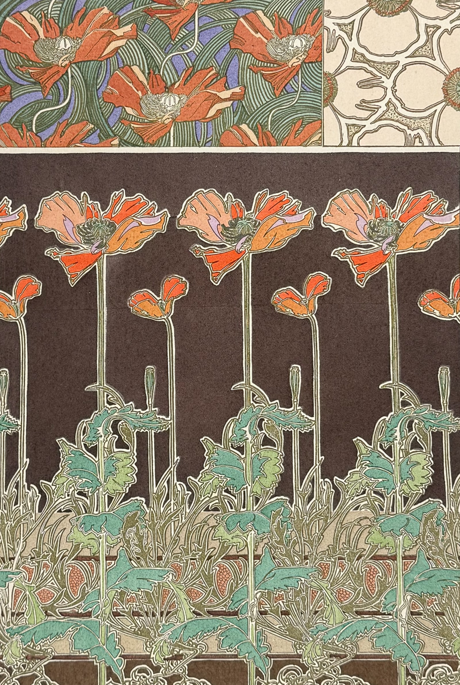 Mucha, Folio - Floral Design or D?cor. 38: This stunning and rare lithograph is from Alphonse Mucha's Documents d?coratifs. The work was published in Paris by Librairie Centrale des Beaux-Arts in 1902 and edited by Emile Levy. The work was an