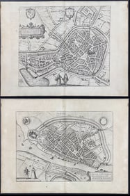 Braun & Hogenberg, pub. 1575 - 6 Engravings of Netherlands City Views