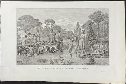 La Perouse - Native People Fishing & Swimming of Diemen's Land (Australia or New Holland). 4
