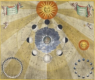 Cellarius - Chart of the Selenographic Phases of the Moon [Typus Selenographicus Lunae Phases Et