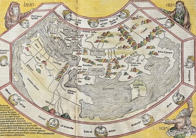 Schedel - Map of the World published 1493 - Before the Discovery of America, Last View of the Old