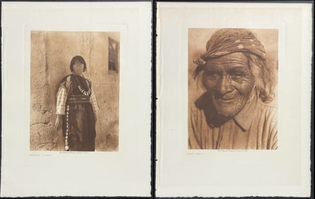 Edward Curtis -  Pair of Photogravures of Native American People