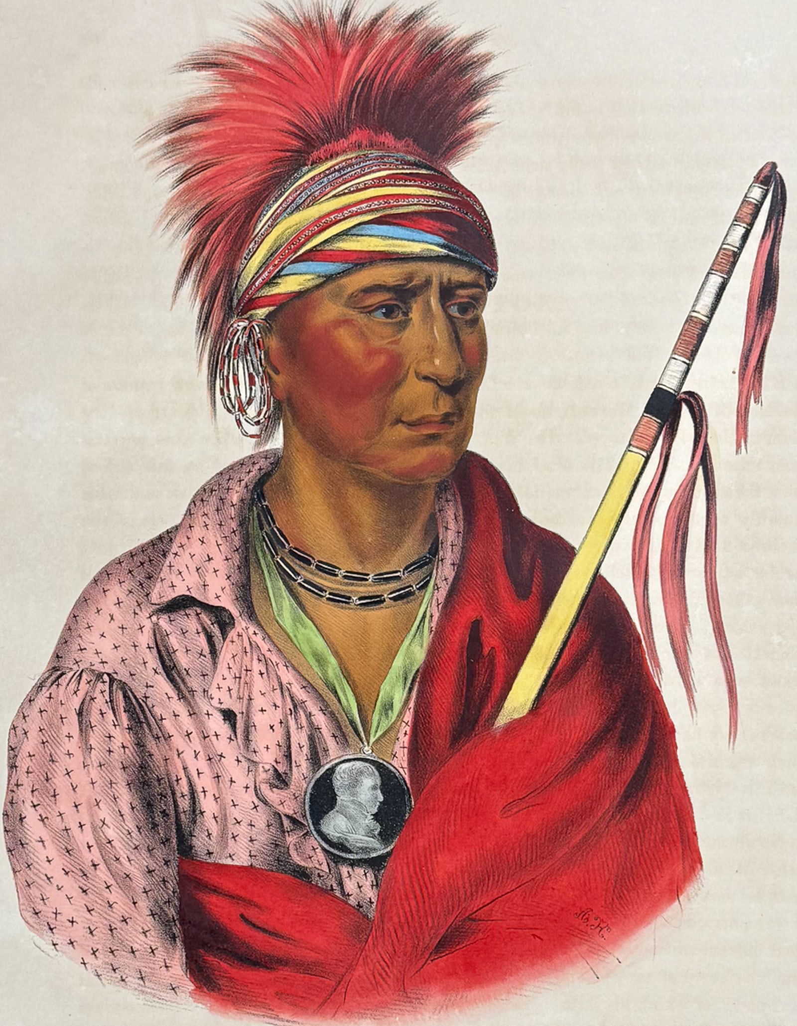 McKenney & Hall, Folio - Ne-O-Mon-Ne, An Ioway Chief (1 of 2)