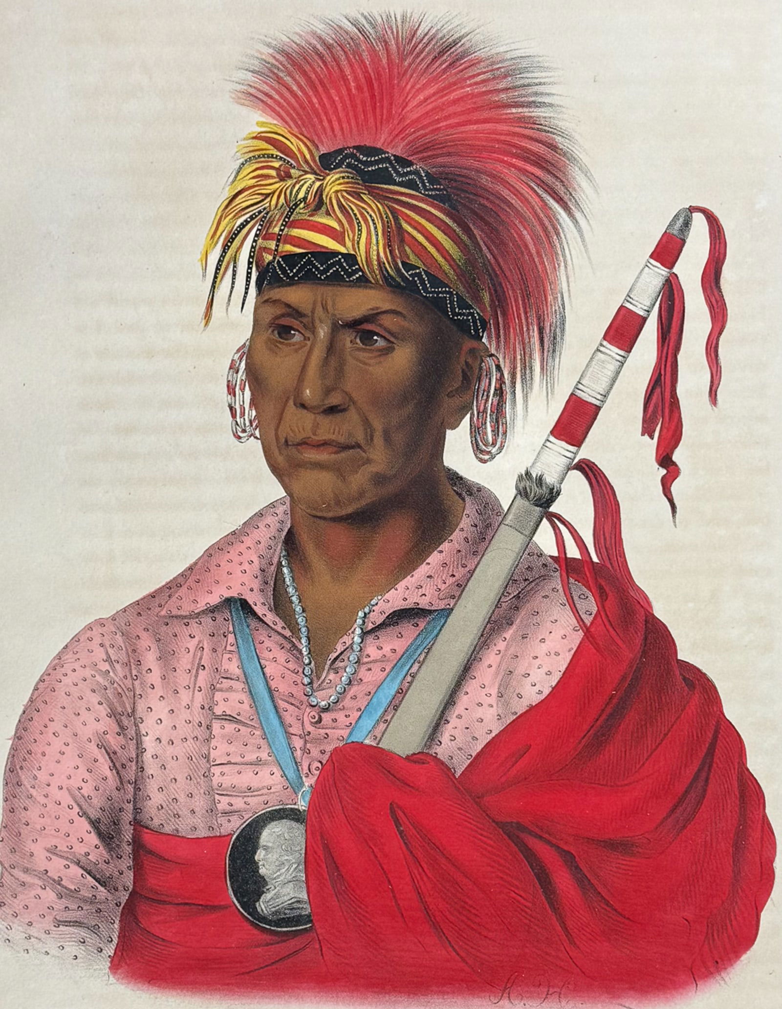 McKenney & Hall, Folio - Tah-Ro-Hon, An Ioway Warrior (1 of 2)