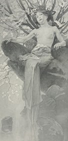 Mucha, Folio - Topless Woman in Tree. 5