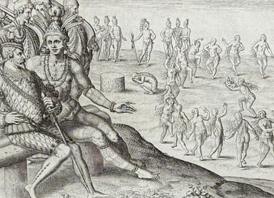 De Bry - Florida - First-born children sacrificed to the chief in solemn ceremonies