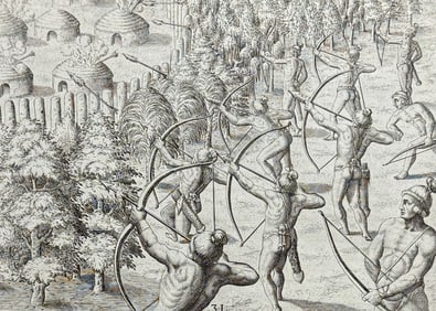 De Bry - Florida - How they set fire to an enemy town