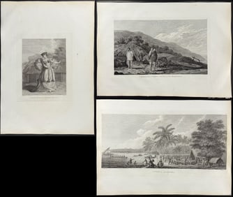 Captain Cook - 7 Engravings of People, Customs, and Landscapes