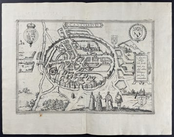 Braun & Hogenberg, pub. 1575 - View of Canterbury, England