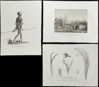 Peron & Freycinet - 10 Australian People & Scenic Engravings