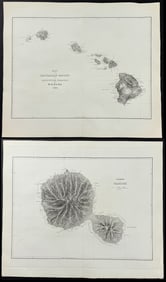Wilkes - 3 Maps of Hawaii & Tahiti