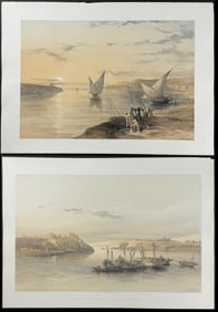 David Roberts - 4 Lithographs of Views from the Nile or Waterways