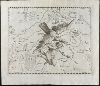 Hevelius - Constellation Chart: Aquila, Antinous