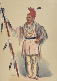 Catlin, On Card - Joc-O-Sot, The Walking Bear, A Sauk Chief from the Upper Missouri U. S. Am