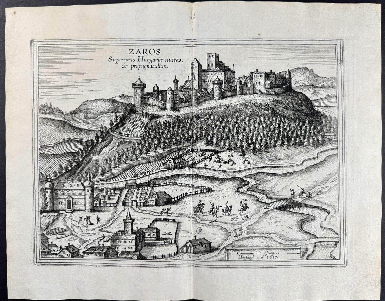 Braun & Hogenberg, pub. 1575 - View of Zaros, Crete: This extraordinary engraving is from Georg Braun & Frans Hogenberg's Civitates Orbis Terrarum or Atlas of the Cities of the World. The work was published in Augsberg in 1575. It is considered the grea
