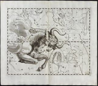 Hevelius - Constellation Chart: Taurus (Bull)
