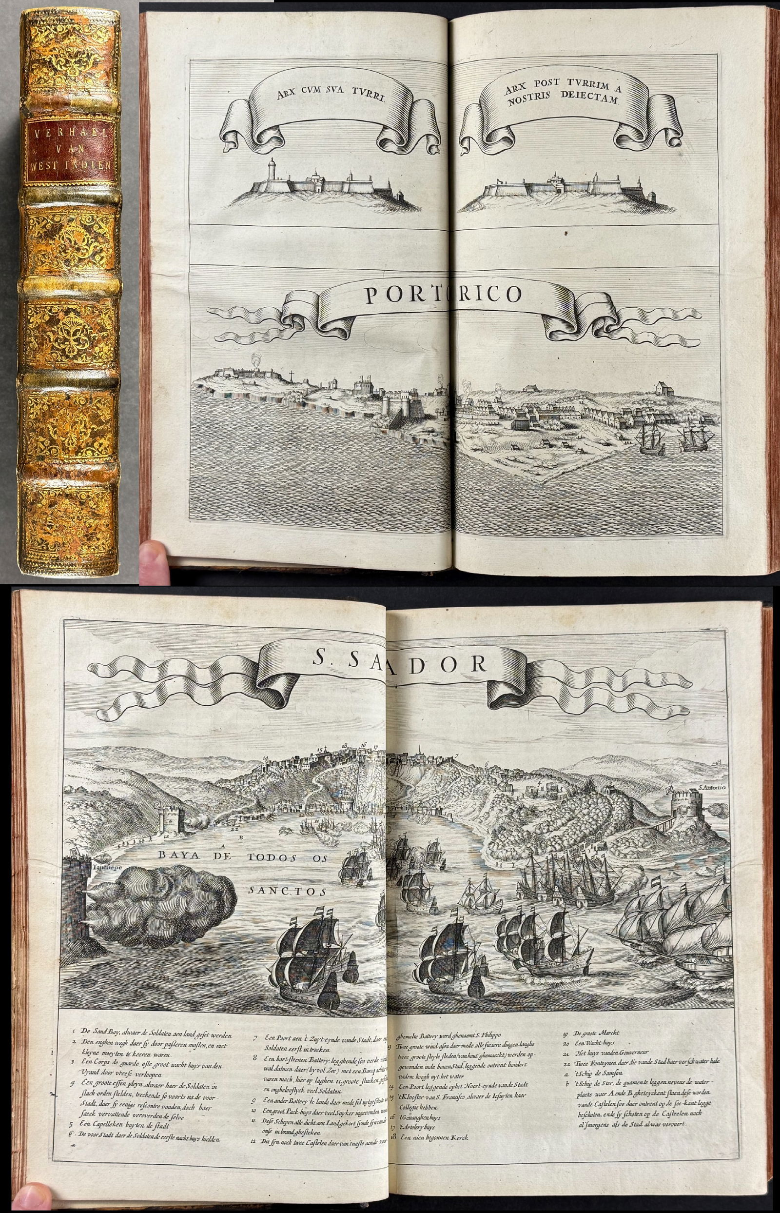 Laet's Historie ofte Iaerlijck Verhael? - Volume with 13 Engraved Maps and Views detailing Dutch (1 of 16)