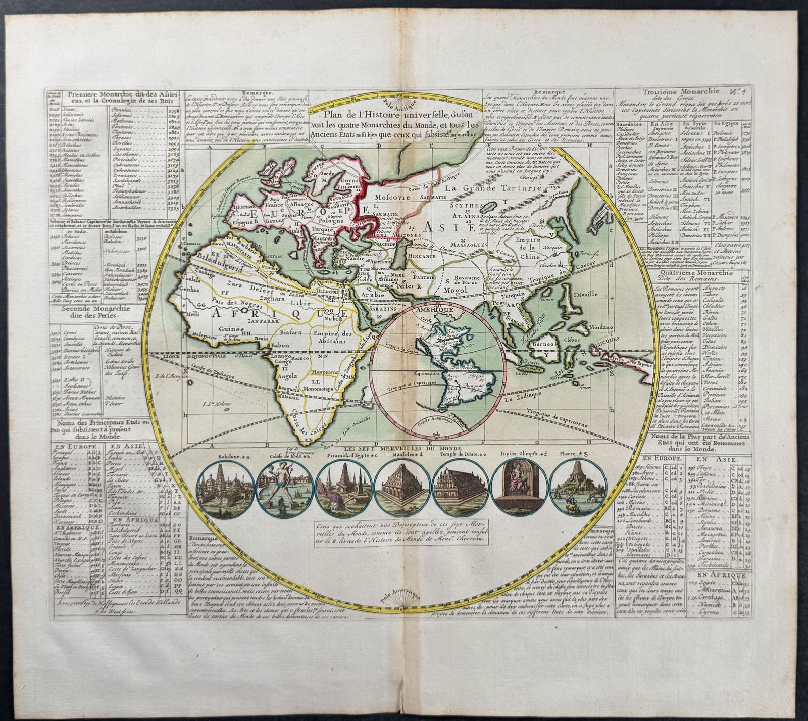 Chatelain - Map of the Eastern Hemisphere with Interior inset of the Americas and Seven Wonders of (1 of 1)