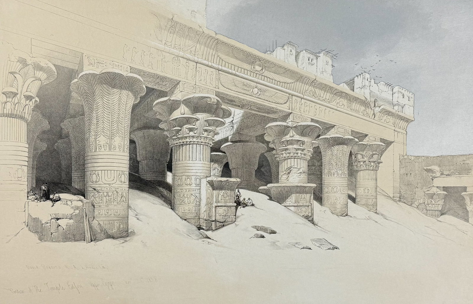 David Roberts - Part of the Portico of Edfou (1 of 2)