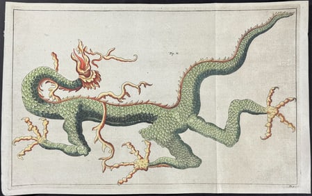 Scheuchzer & Van der Aa - Dragon or Disjointed Serpent with Bird Features. 5