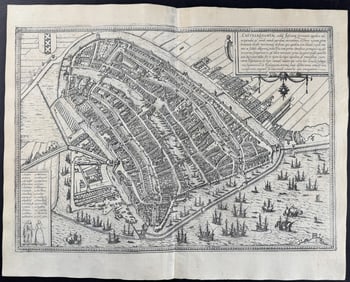 Braun & Hogenberg, pub. 1575 - View of Amsterdam, Netherlands
