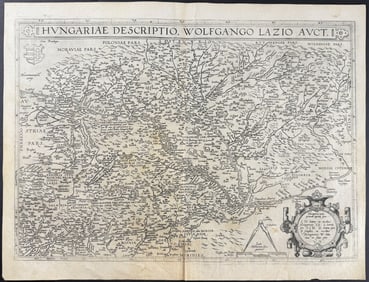 Ortelius, pub. 1575 - Map of Hungary