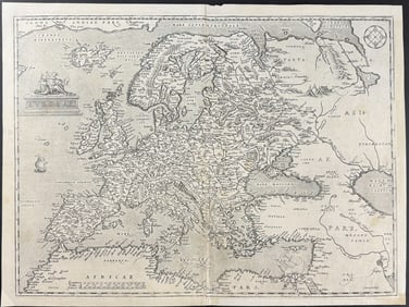Ortelius, pub. 1575 - Map of Europe