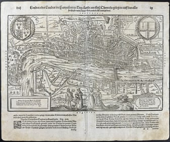 Munster, pub. 1598 - Map of London, England