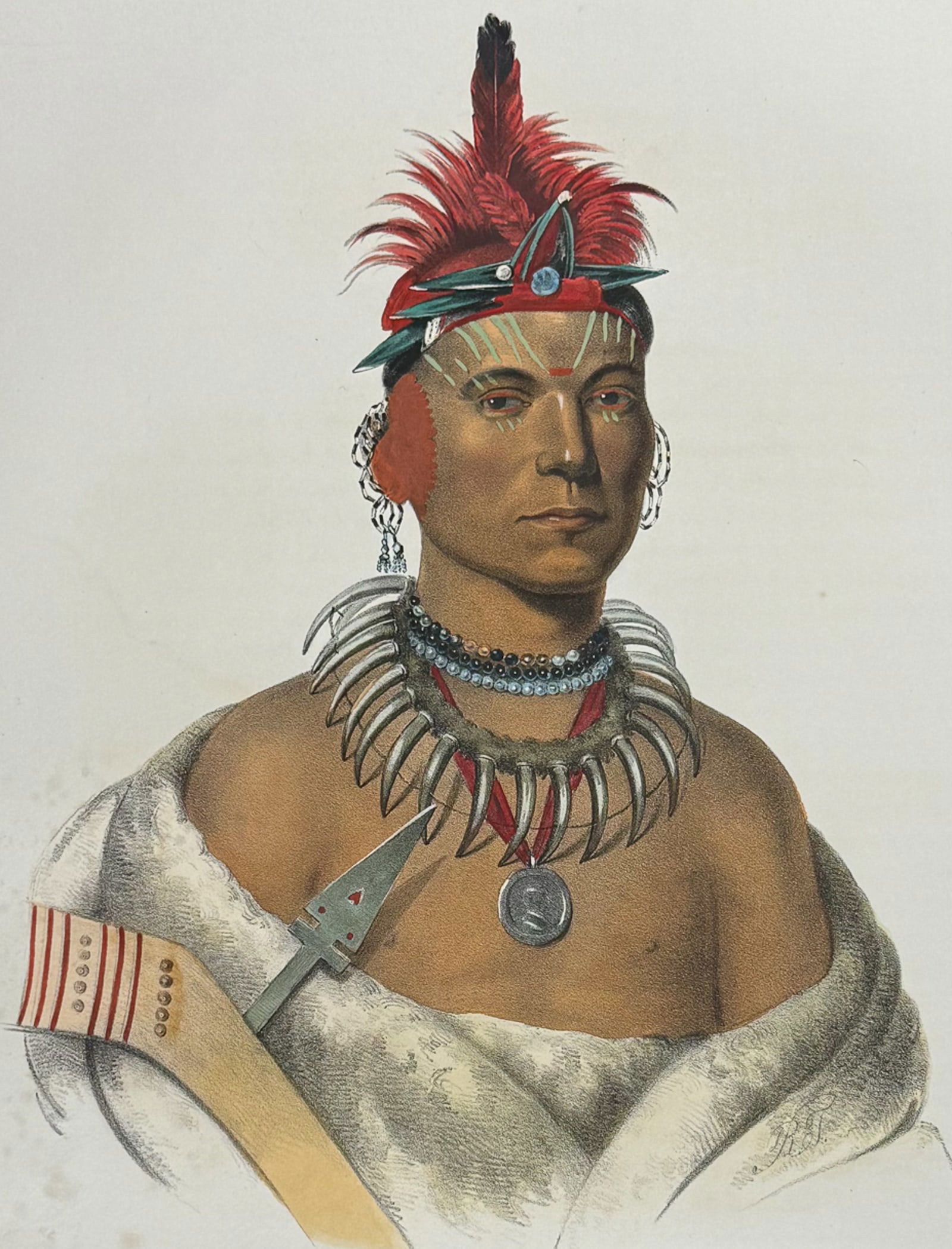 McKenney & Hall, Folio - Chono-Ca-Pe, An Ottoe Chief (1 of 2)